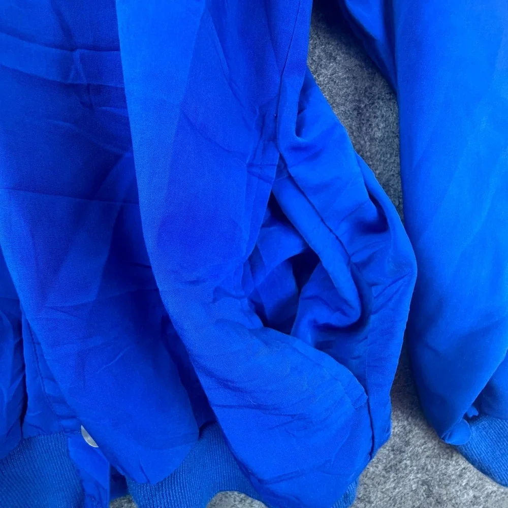 Vintage Teddi Sportswear Jacket Mens L  Blue Mother Pearl Buttons‎ Retro 80s 90s